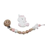 Ensemble licorne gravée/Attache tétine sucette personnalisée/prénom/jouet bébé naissance cadeau/silicone alimentaire (Attache uniquement)