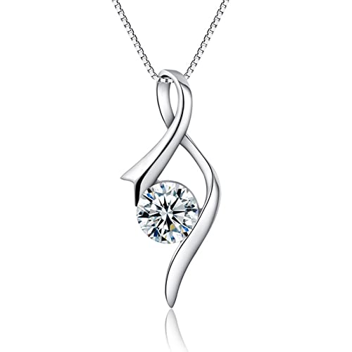 Collier en argent 925 avec pendentif en zircon pour mariage élégant