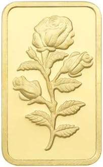 Malabar Gold & Diamonds 24K (999) Gold Bar 1 gram | 24 kt Gold Bar/Coin/Bullion for Birthday, Wedding, Akshaya Tritiya & Festive Gift, Rose Impression