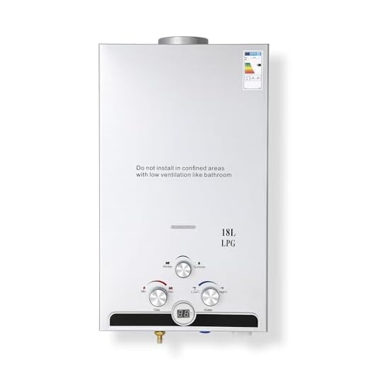 CO-Z 18 L Calentador de Agua Butano Calentador de Agua LPG Instantáneo, Certificado CE, Calentador de Agua de Gas Licuado de Petróleo sin Tanque (18 L)