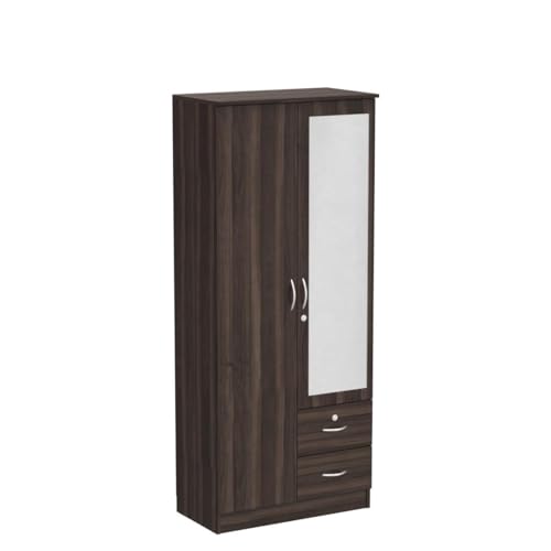 Image of Home Centre Lewis 2-Door Wardrobe with Mirror - Brown (Engineered Wood)