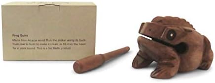 Purity Style Wooden Croaking Frog Güiro in Gift Box - Fair Trade Percussion Instrument (16cm long)