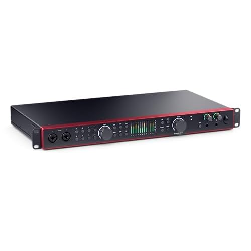 Focusrite Scarlett 18i20 interfaz de audio USB de 4.ª gen. para grabación multipista, producción y pódcast. Grabación con sonido de estudio y alta fidelidad, más todo el software que necesitas
