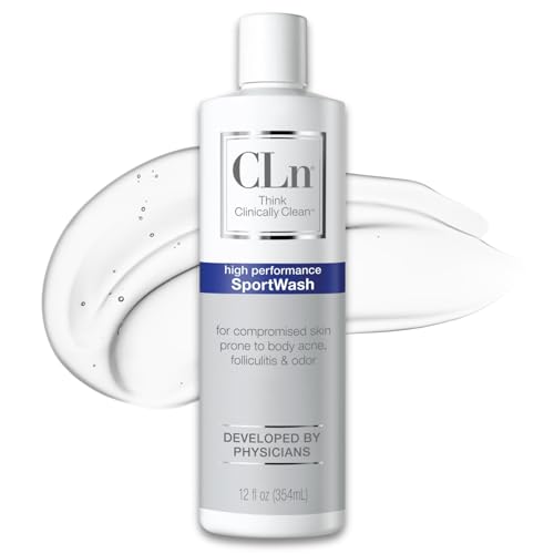 CLn® SportWash – High-Performance Sport Body Wash, For Men & Women Prone to Body Odor, Foot Odor, Ringworm, Folliculitis, & Back Acne, Fragrance-Free & Paraben-Free, 12 fl. oz.
