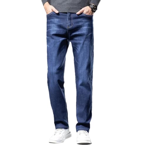 Men Denim Pants Straigh Trousers Classic Caaual Cotton Stretch Size Jeans 193 Blue 28