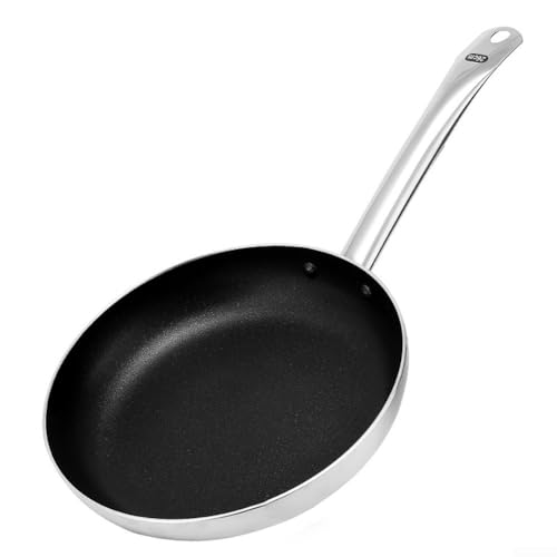 Upluxmira Sartén de inducción con mango antiquemaduras sin crepé de 18 cm de aluminio Tawa Roti Dosa Tortilla para hacer panqueques (18 cm)