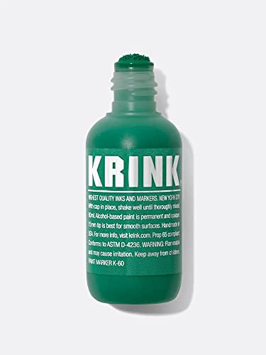 Krink K-60 Green Paint Marker - Vibrant And Opaque Fine Art Graffiti Markers For Canvas Metal Glass Paper And More - Alcohol-Based Permanent Graffiti Mop Krink Paint Marker For Lasting Tags #TOP1