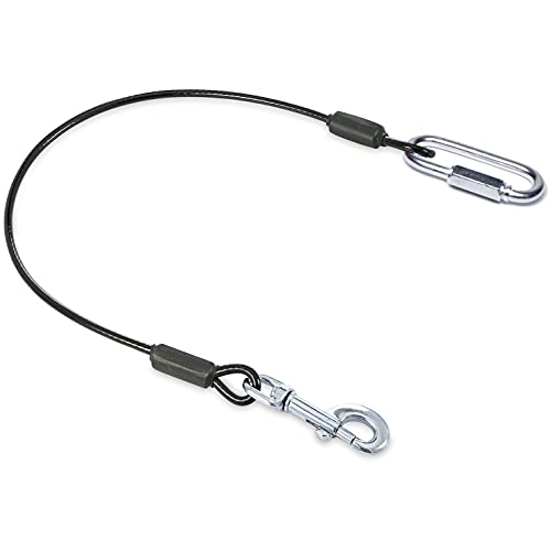 Leashboss Dog Car Seat Belt Restraint - No-Chew Heavy Duty Car Seatbelt For Pets - 5 Sizes - Coated Steel Rope To Prevent Chewing For Use With Dog Car Harnesses (Xxl - 36 Inch, Black) #TOP1