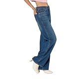Nina Carter T001 damskie spodnie jeansowe z wysokim stanem, proste nogawki, ekologiczna bawełna i lyocell, bez stretchu, lekkie spodnie jeansowe w stylu vintage, XL Szczupły
