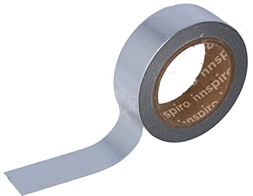 INNSPIRO Ruban masking tape Washi Foil argenté 15 mm x 10 m Série Metal