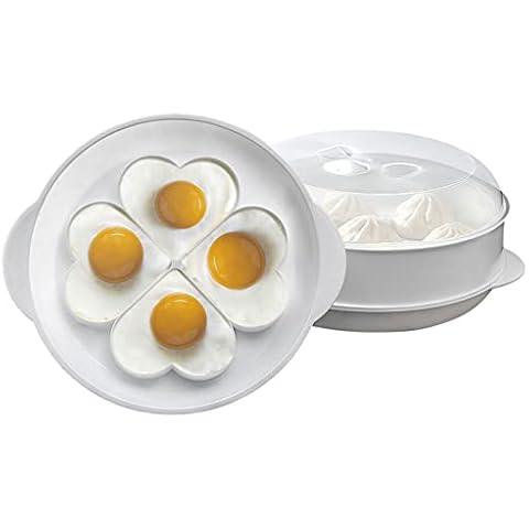 Microwave Steamer - 2 in 1 Vegetable Steamer and Microwave Egg Steamer, Microwave Steamer for Vegetables, Plastic Steamer for Microwave with Lid, BPA Free (1 Tier) Cover