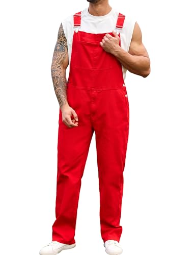 Overalls for Men Work Denim Jumpsuit with Pockets
