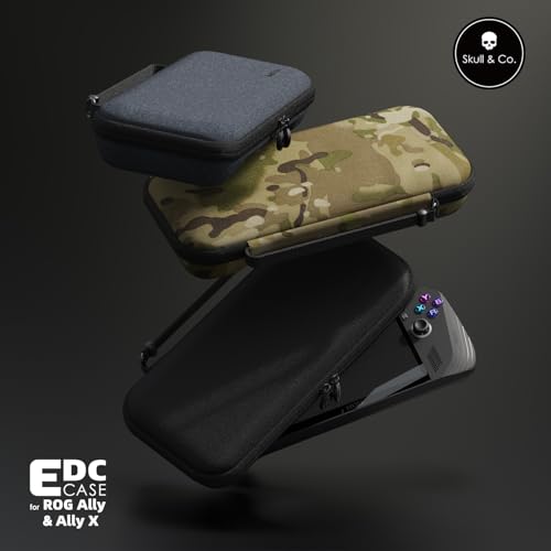 Skull & Co. Every Day Slim Carrying Case for ROG Ally X & ROG Ally : Protective Travel Case Portable Hard Shell Case - Black
