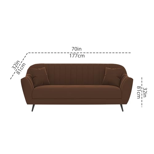 Image of Atticus 3+1+1 Seater Sofa Set for Living Room (Brown Colour) Premium Fabric Sofa