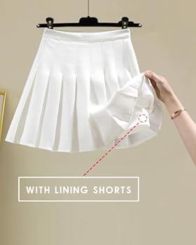 Womens Girl High Waisted Pleated Tennis Skirt School A-Line Skater