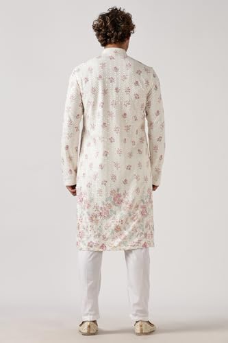 Image of BE ACTIVE Men's Cotton | Regular Fit Casual Mandarin Collar | Long Length Full Sleeves | Embroidered Indian Kurta