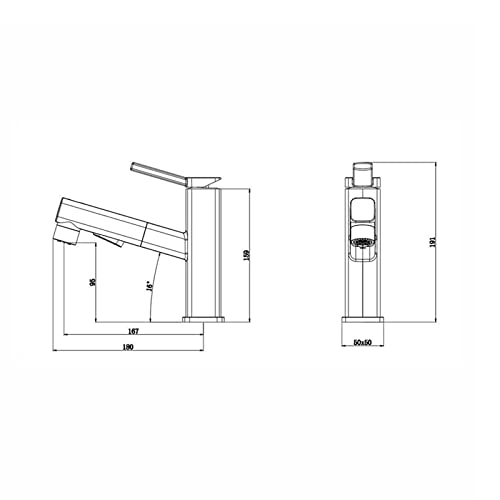 Mitigeur de lavabo gris à 3 modes avec bec extractible pour robinets de salle de bains - 3