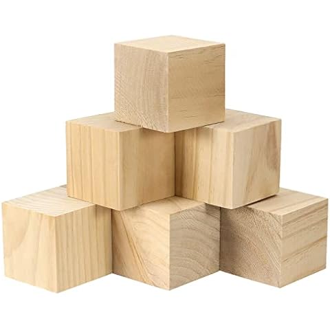 SEHOI 8 Pack 3 Inch Wooden Cubes, Unfinished Natural Wood Blocks, Blank Wood Square Blocks Wood Cubes for Crafts and DIY Décor Cover