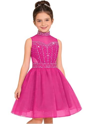 Robe cocktail princesse fille : vêtement en tulle et strass pour soirée, communion et gala chic