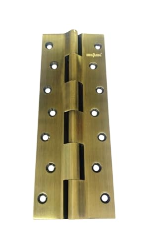 Image of BRASK Brass Railway Hinges 8 inch x 1.1 /4 inch x 5 /32 (200 mm x 32 mm x 4 mm) Heavy Duty Brass Door Hinges (Antique, 1)