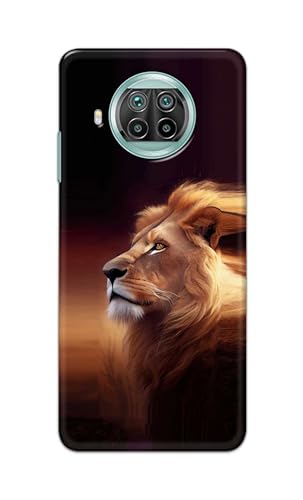 Image of PRINTFIDAA Printed Hard Back Cover Case for Mi 10i 5G | Mi 10T Lite 5G Back Cover (Danger Lion) -112
