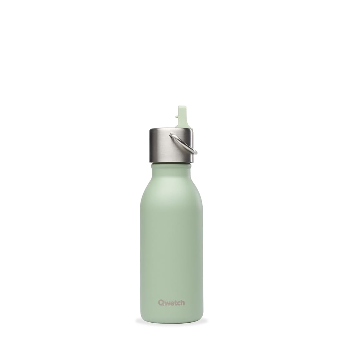 QWETCH - Gourde Enfant Isotherme 350ml - Kids Tilleul Bouchon Pipette - Inox - 24h Froid et 12h Chaud - Etanche & Sans BPA - Gourde du quotidien pour école, sport et sorties