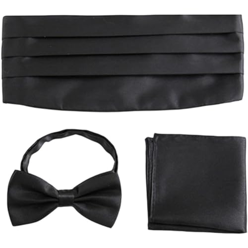 Set Clásico de Corbata de Moño, Fajín y Pañuelo para Hombre