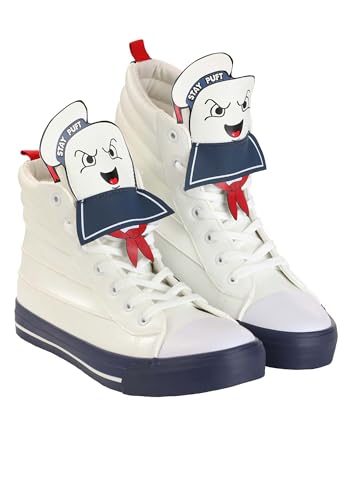 Ghostbusters Stay Puft Marshmallow Man Shoes for Adults - Faux Leather Sneakers with Embroidered Details & Rubber Soles3