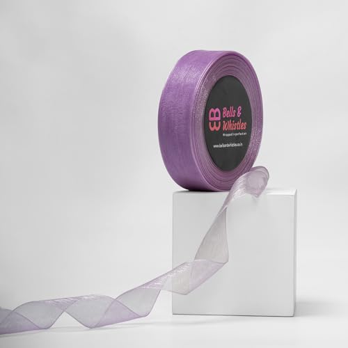 Image of Bells&Whistles Sheer Organza Ribbon | Pack of Two | Length: 50 Yards Width: 1 inch | Christmas Ribbon Saini Pustak Bhandar
