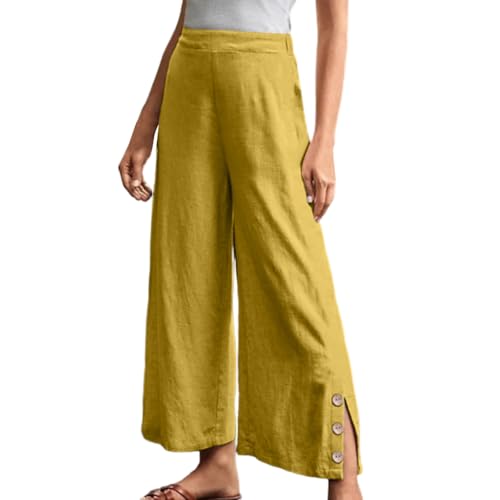Pantalon d'été léger de plage et vacances style palazzo fluide chic