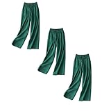 [Gakivit] ワイドパンツ レディース ガウチョパンツ 綿麻 ハイウエスト ゆったり リラックス カジュアル 涼しい 春 夏 きれいめ ウエストゴム 無地 柔らか 速乾 薄手 大きいサイズ ズボン 通勤 ブルー スカーチョ