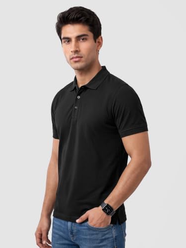 Image of Beyoung Imported Poly Regular Fit Solid Polo Tshirt for Men | Collar Tshirt | Half Sleeves | Solid Casual T-Shirt