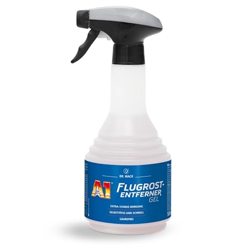 DR. WACK A1 Flugrost-Entferner Gel Auto 500 ml - Rost-Entferner mit Gel-Formel & Wirkindikator - Gegen Korrosion & Industriestaub - Für Lack, Kunststoff & Metall - Hochwertige Autopflege