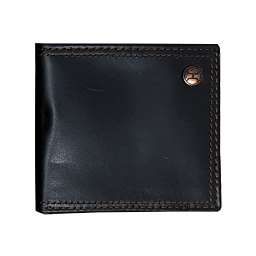 HOOEY Bi-Fold Leather Men's Wallet (Smooth - Black)