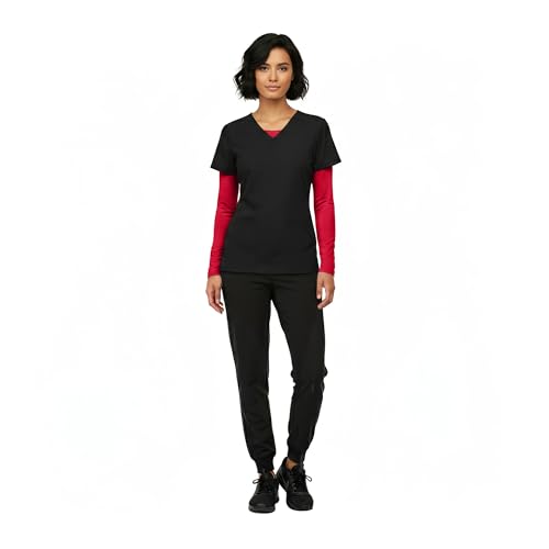 Image of Natural Uniforms Women's Long Sleeve Underscrub T-Shirt - Cotton Blend Scrub Base Layer for Nurses & Medical Professionals