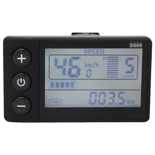 Leapiture Electric S866 LCD Display Panel Odometer Display Control Panel Electric LCD Display Meter for 24V 36V 48V 60V Replacement Modification
