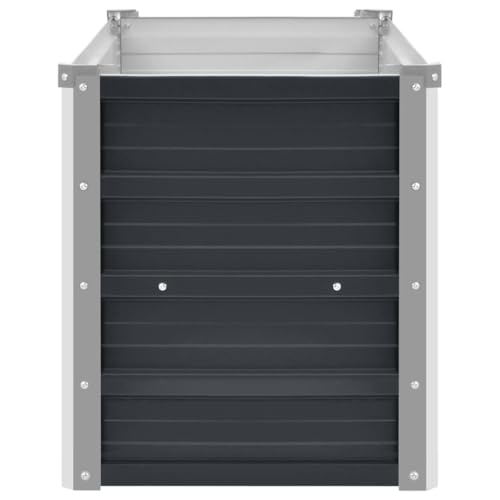 Foto von vidaXL Hochbeet Pflanzkübel Blumenkasten Garten Pflanzkasten Terrassen Gemüsebeet Gartenbeet Pflanzbeet Anthrazit 100x40x45cm Verzinkter Stahl