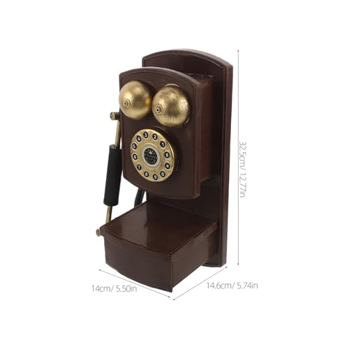 Teléfono retro de pared que ahorra espacio con caja organizadora de hierro 2