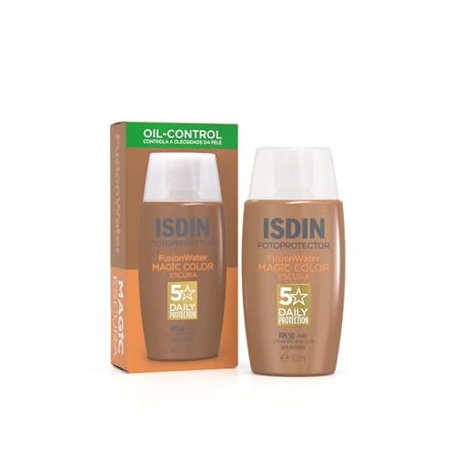 Protetor Solar Facial ISDIN Fusion Water 5 Stars Color FPS 50 – cor escura - 50ml
