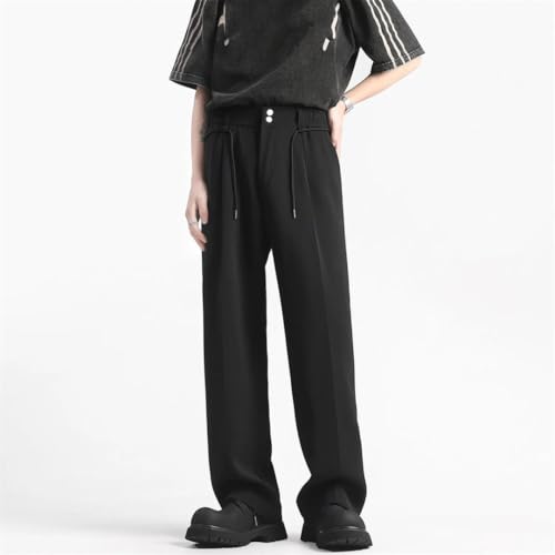 Men's Ice Silk Pants Summer Solid Color Thin Business Trousers Wide Leg Long Baggy Business Trousers3