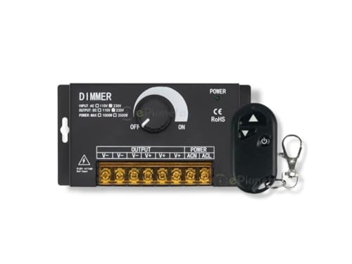 Dimmer per strisce LED 220V, regolatore luminosità con telecomando wireless, controllo luce a distanza dimmerazione continua compatibile LED monocolore dimmerabile facile installazione (Dimmer)