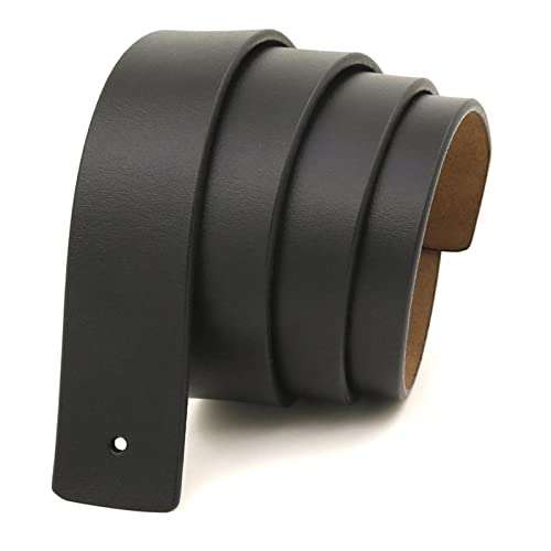 47inch PU Leather Men Belt Strap, No Buckle Casual Dress Belts Decorative Retro Male Waist Belt for Shorts Dress up Stage Props Gifts Pants, Black3