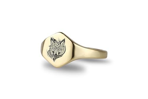 Anneau de loup en or 14k forgé avec gravure tribale Māori élégante
