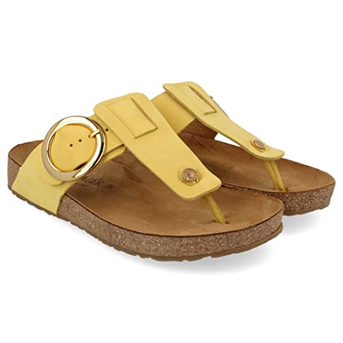 Image of HAFLINGER Round Buckle Corinna Sandals with Rubber Sole and Cork Latex Footbed Unisex