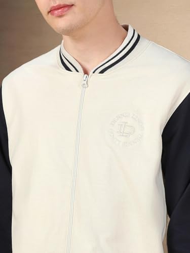 Image of Dennis Lingo Men Colorblock Polycotton Regular Fit Full Sleeves Front-Open Sweatshirts