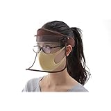 [昭和光学株式会社] UV・透明・クリア！フェイスバイザー UVカット ズレない つば広 飛沫防止 雨・風対策 花粉対策 レインバイザー【 ワイド＆ロングタイプ】 (ブラウン)
