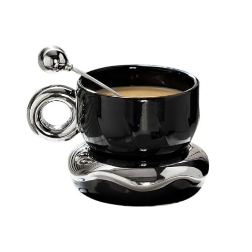 Tasse à café et soucoupe créative en céramique artisanale de qualité
