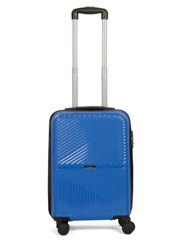 Image of Teakwood Small Size 8 Wheels Trolley Bag, Hard Cabin with Zipper Closure, Adjustable Push Button & Cross Side Strap, Number Lock System 360 Degree (Small, Royal Blue)