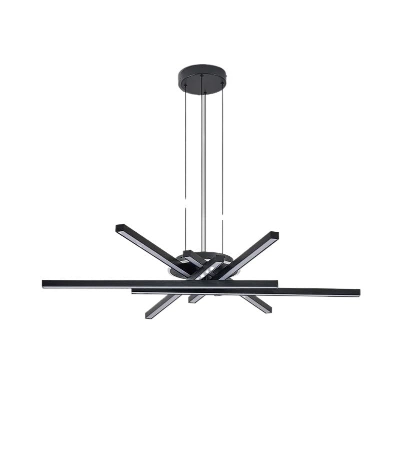Lustre LED salon pour remplacer un vieux plafonnier suspension noire moderne 75cm 6000K