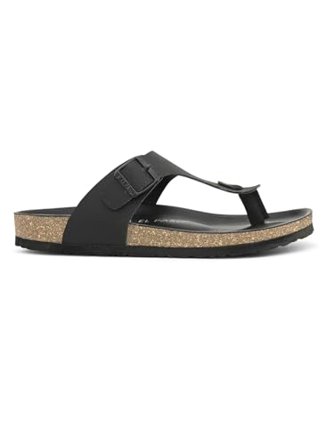 Image of EL PASO Men's Suede Leather Cushioned Cork Sole Sandal Slippers (Size 6 to 12)